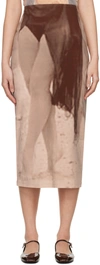 ELLISS SSENSE EXCLUSIVE BROWN SEÃ'ORITA MIDI SKIRT