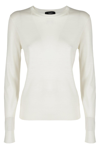 Theory Crewneck Knitted Sweater In Feather Cashmere In New Ivory