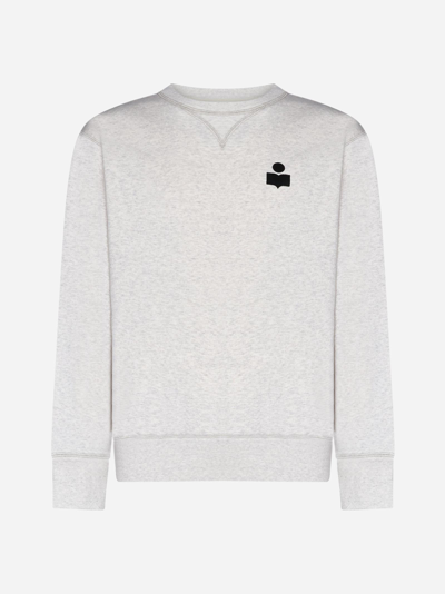 Isabel Marant Crew-neck Cotton-blend Sweatshirt In Grey