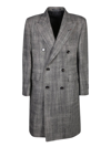 Tagliatore Herringbone-pattern Double-breasted Coat In Nero