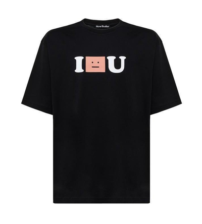 Acne Studios Printed Cotton-jersey T-shirt In Black