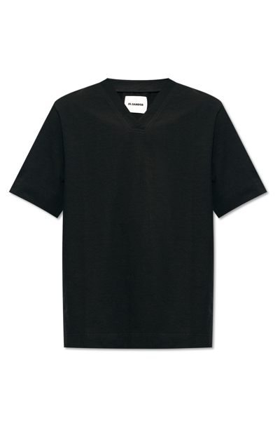 Jil Sander Cotton T-shirt In Black