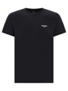 BALMAIN LOGO FLOCKED CREWNECK T-SHIRT