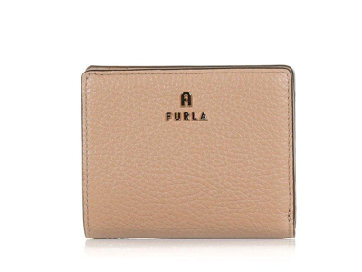 Furla Logo-plaque Bi-fold Wallet In S Greige