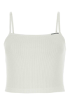 Alexander Wang Cami Cotton Crop Top In White