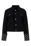 Alexander Wang Embellished Cotton Straight Jacket In Washed Black