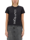 Courrèges Courreges T Shirt With Logo In Stonewashed Grey