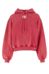 ALEXANDER WANG LOGO PRINTED DRAWSTRING HOODIE