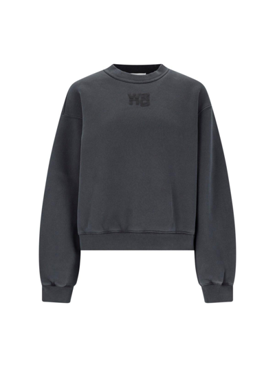 Alexander Wang Logo Crewneck Sweatshirt In Gray