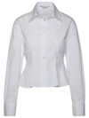 Stella Mccartney Collared Cotton Peplum Shirt In White