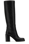Prada Women's Leather Boots In Nero