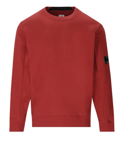 C.p. Company Lens-detail Cotton Sweatshirt In Red