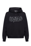 Dsquared2 Black Hoodie With Graffiti Logo Print In Cotton Man In Black