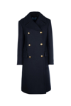 Prada Double-breasted Wool Coat In Blu