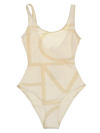 Totême Sleeveless Crewneck Swimsuit In Neutro