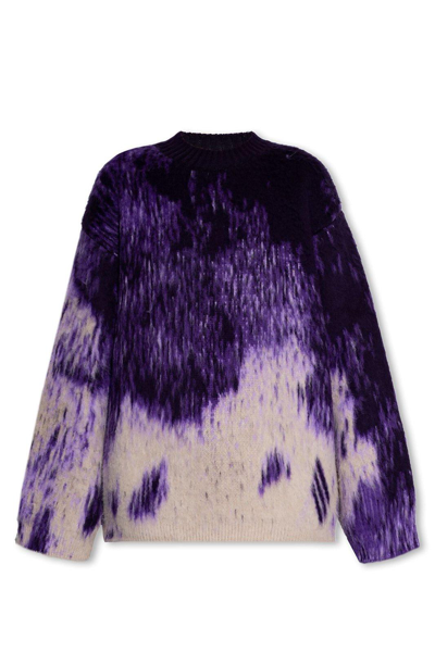 Attico Rundie Gradient-effect Virgin Wool Blend Jumper In Purple Shades