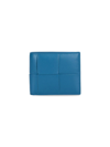 Bottega Veneta Leather Cassette Bifold Wallet In Light Blue