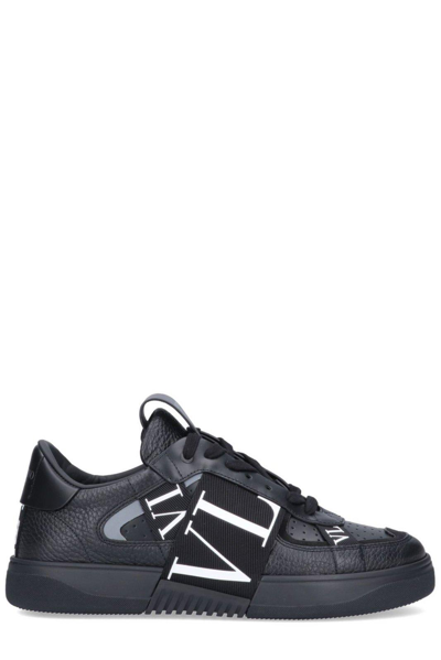 Valentino Garavani Vl7n Printed Lace-up Sneakers In Black