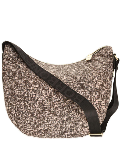 Borbonese Luna Medium Shoulder Bag In Natural