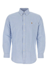 Polo Ralph Lauren Striped Cotton Shirt In White/blu