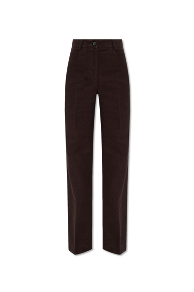 Totême Toteme Cotton Trousers In 040 Espresso