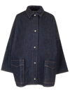 Totême Toteme Oversize Organic Cotton Denim Overshirt In Raw Blue 062