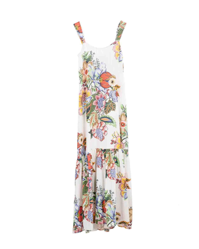 Etro Floral-print Cotton And Silk-blend Jacquard Maxi Dress In Print Floral White