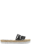 Stella Mccartney Gaia Embroidered Mushroom Espadrille Slides In Multicolor