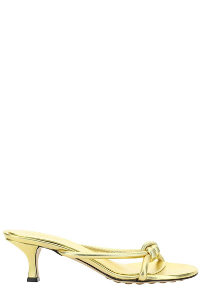 Bottega Veneta Slip-on Heeled Sandals In Oro