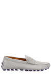 Tod's Light Grey Light Grey Gommini Bubble Suede Driving Shoes In Cromo Chiaro