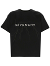 Givenchy Loose T-shirt In Black Cotton With Reflective Pattern In Black
