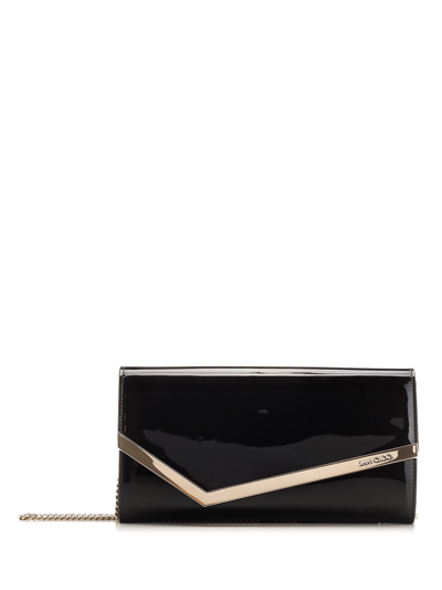 Jimmy Choo Clutch Bag Emmie In Patent Leather In Black