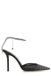 Jimmy Choo Saeda 100mm Crystal-embellished Sandals In Black/smoke