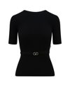 VALENTINO VALENTINO VLOGO SIGNATURE BELTED CREWNECK JUMPER