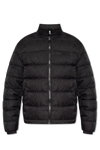 Versace Barocco Jacquard Zip-up Puffer Jacket In Black