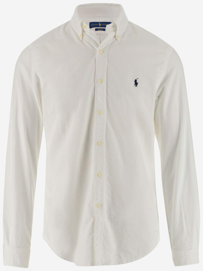 Polo Ralph Lauren Custom Fit Corduroy Long-sleeve Shirt In Neutral