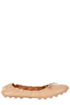 Tod's Gommino Leather Ballet Flats In Beige