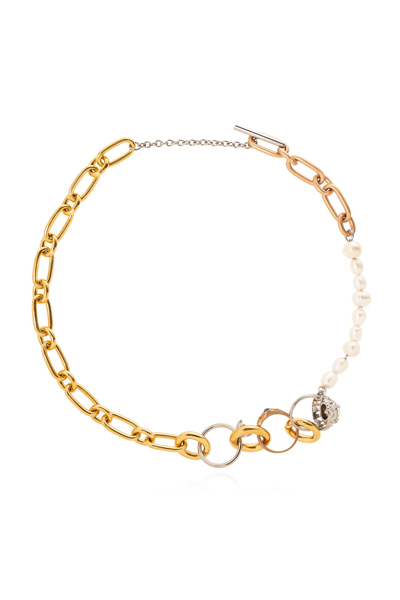 Marni Crystal Necklace In Nichel Free Vintage Deep Gold