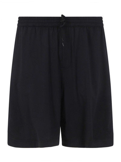 Balenciaga Logo Waistband Drawstring Swim Shorts In Black