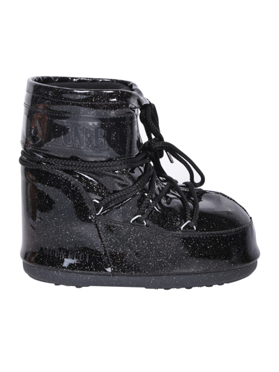 Moon Boot Icon Low Glitter Lace In Black