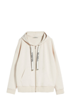 's Max Mara Pecos Jersey Zip Up Hooded Sweatshirt In White