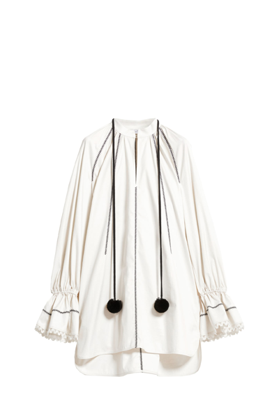 Max Mara Rive Mini Dress In Bianco_avorio