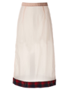 Maison Margiela Pendleton-check-hem Sheer Skirt In Pink