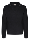 Officine Generale Half Zipped Collar Sweater In Black
