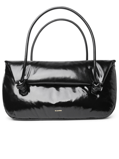 Jil Sander Padded Leather Shoulder Bag In Black