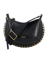 Isabel Marant Mini Moon Stud-embellished Leather Shoulder Bag In Black