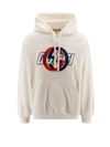 Gucci Cotton Sweatshirt With Gg Interlocking In White