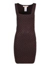 Michael Kors Stud-embellished Straight Hem Mini Dress In Brown