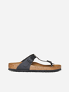 Birkenstock Womens Black Branded-hardware Faux-leather Thong Sandals In Nero