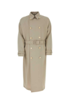 Prada Waist-belted Mid-length Trench With Epaulettes In Corda